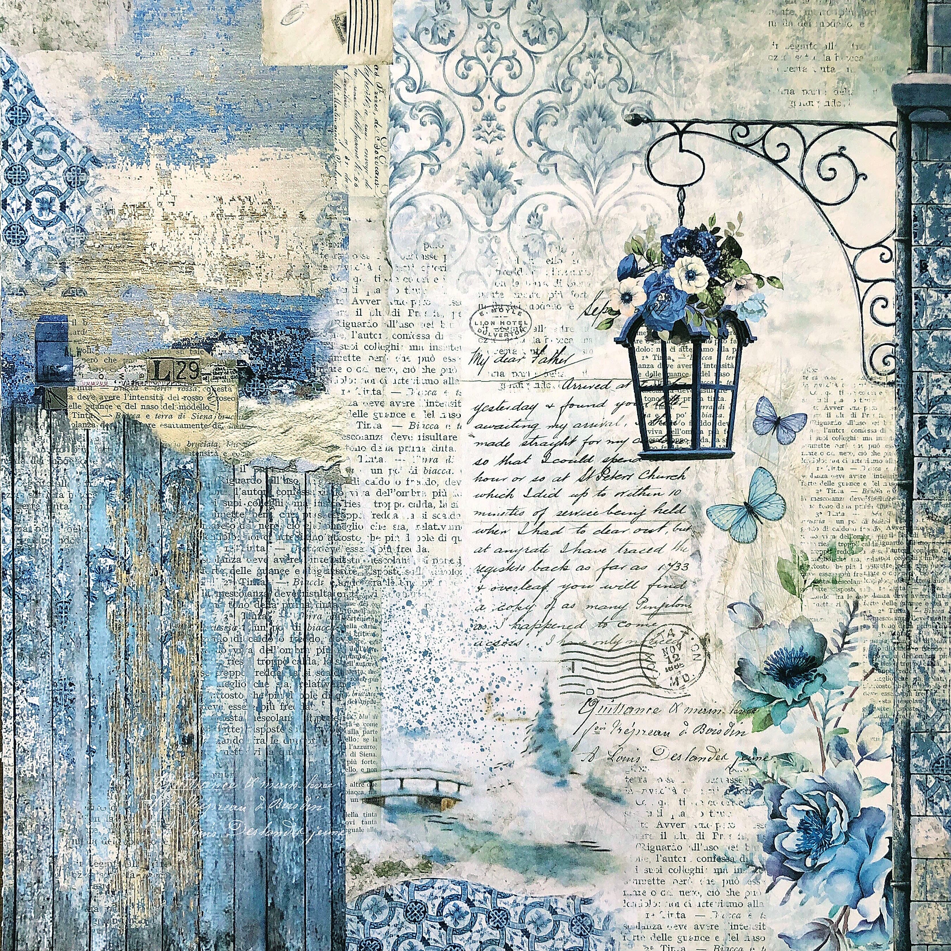 Shabby Blue Garden Printable Journal Kit