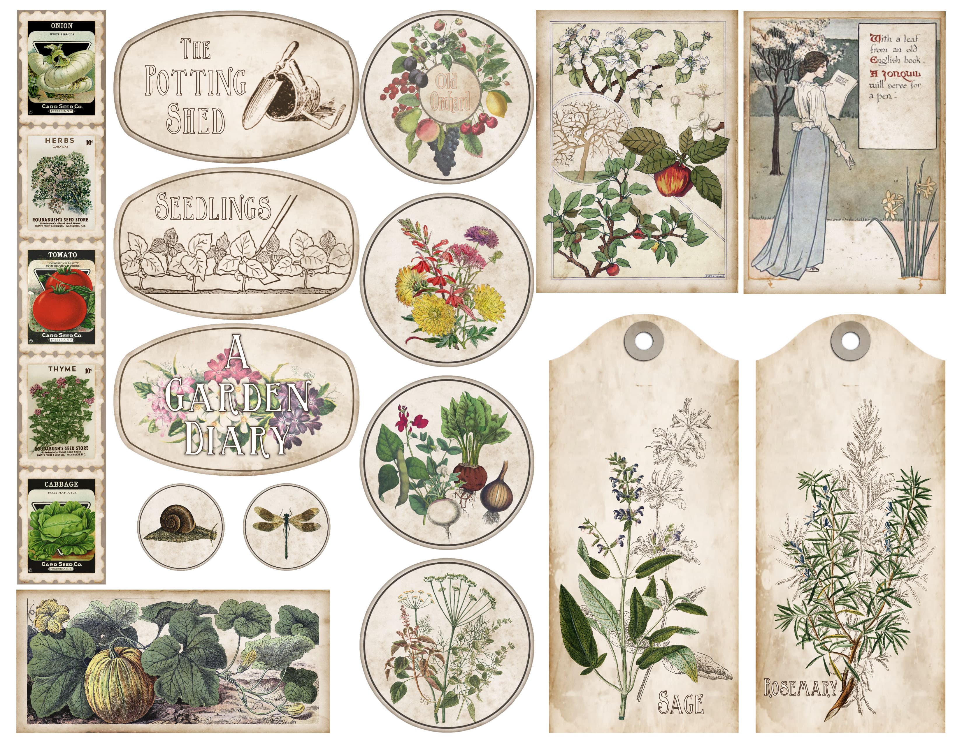 Old Orchard & Herbal Printable Journal Kit