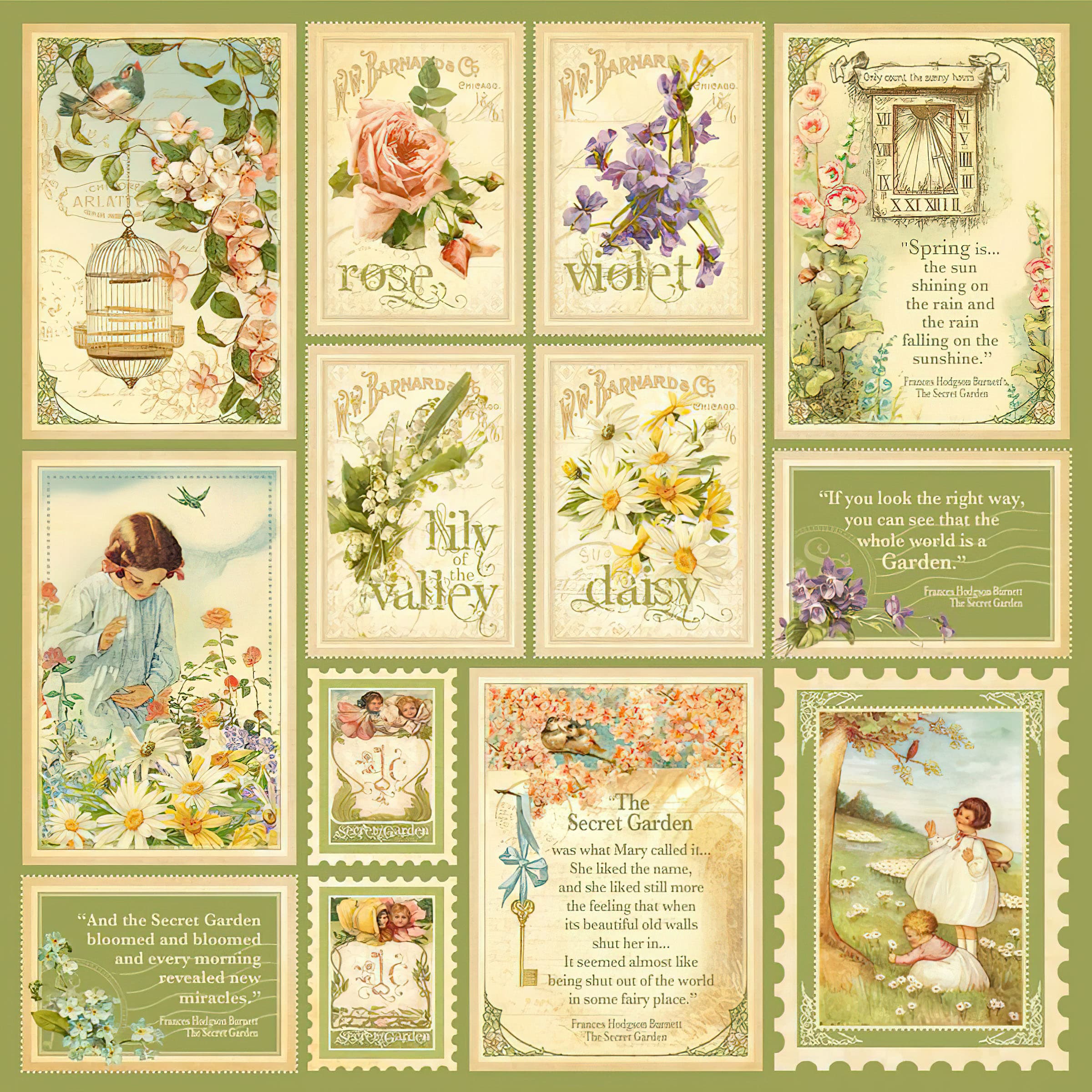 Vintage Secret Garden Printable Journal Kit