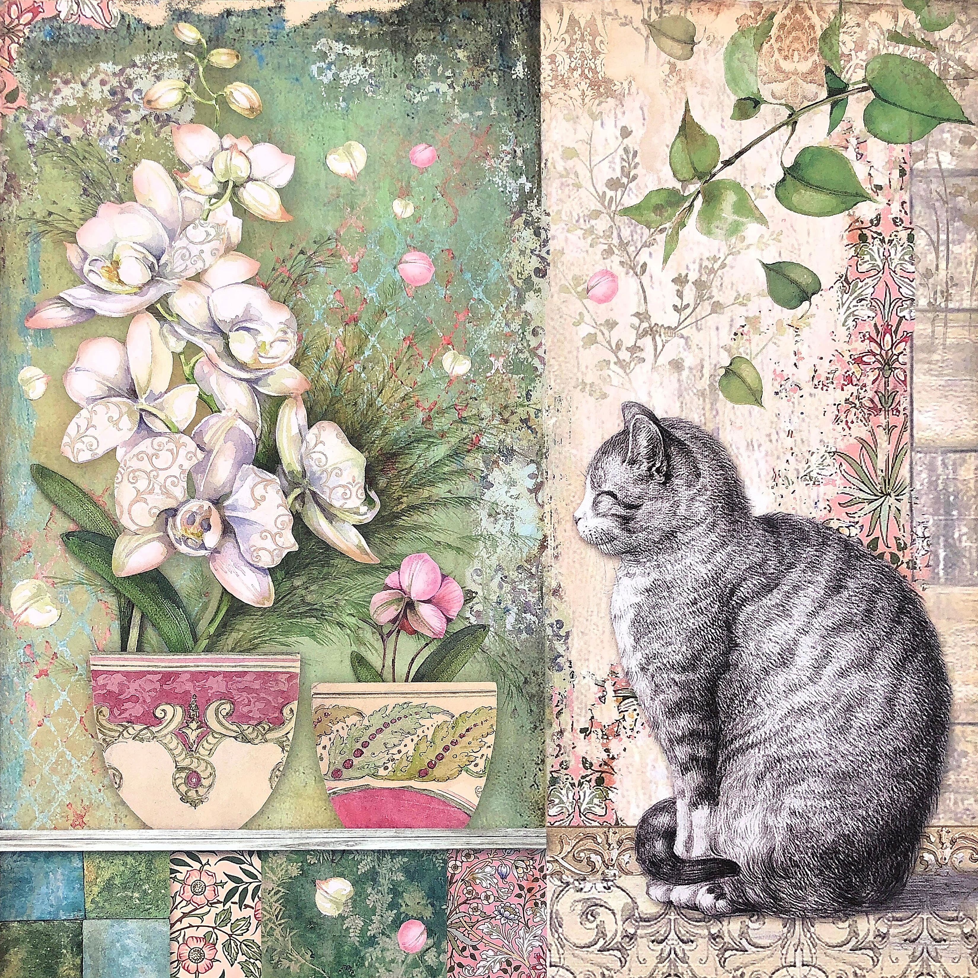 Botanical Orchids & Cats Printable Journal Kit