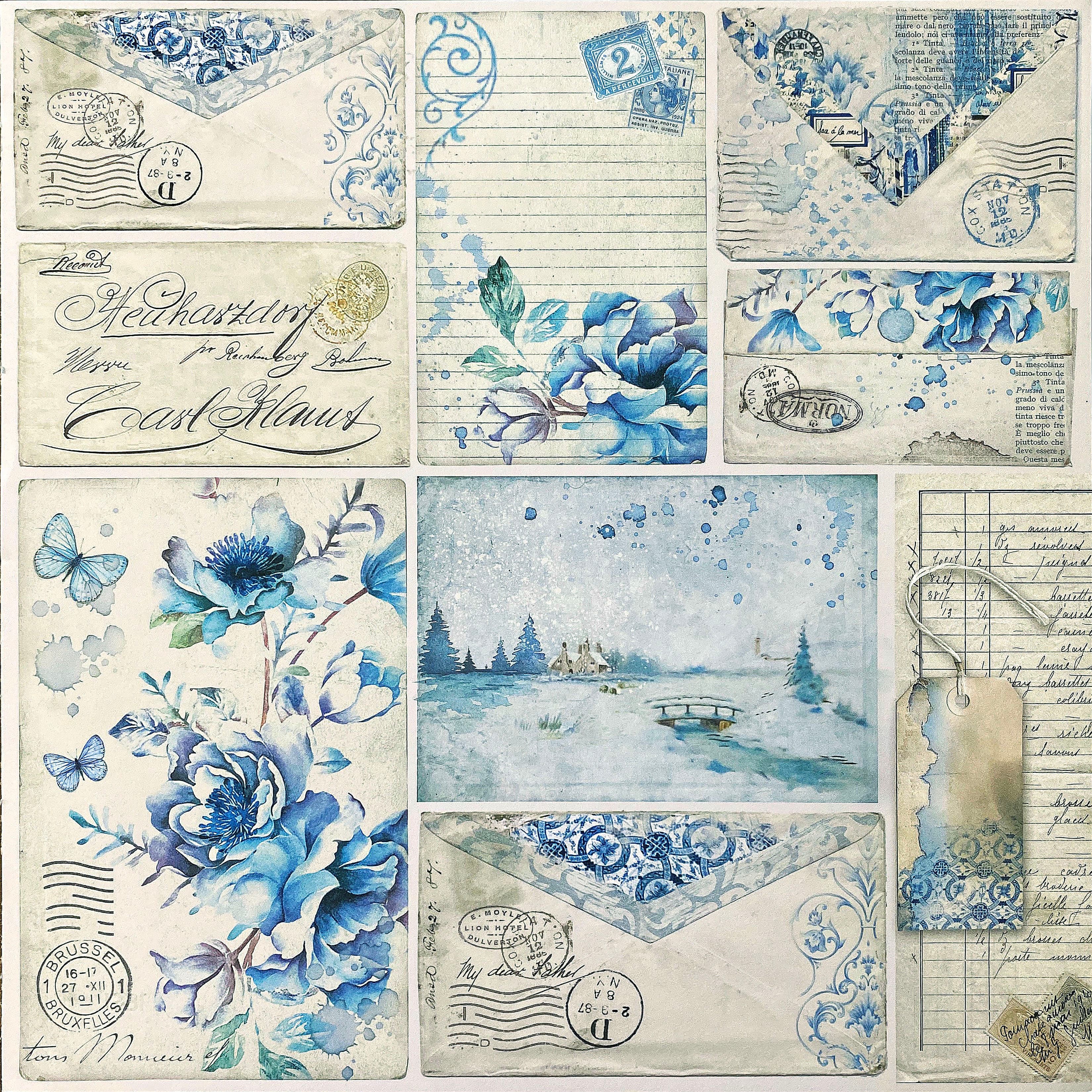 Shabby Blue Garden Printable Journal Kit