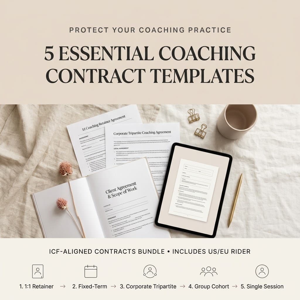 5 Coaching Contract Templates: The Complete Agreement Bundle for Every Client Engagement