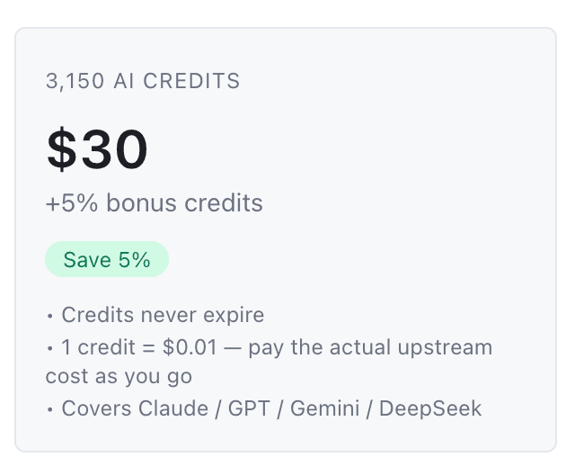 Velahub Pro Pack — 3,150 AI Credits(+5% bonus)