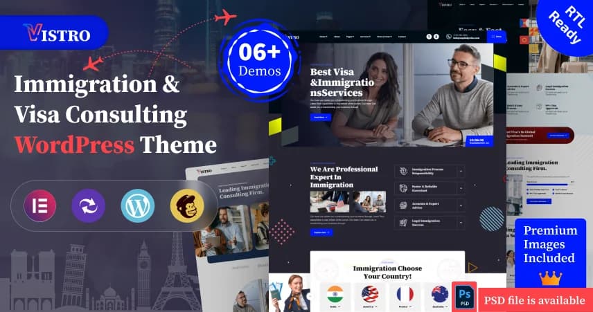 Vistro – Visa Immigration WordPress Theme
