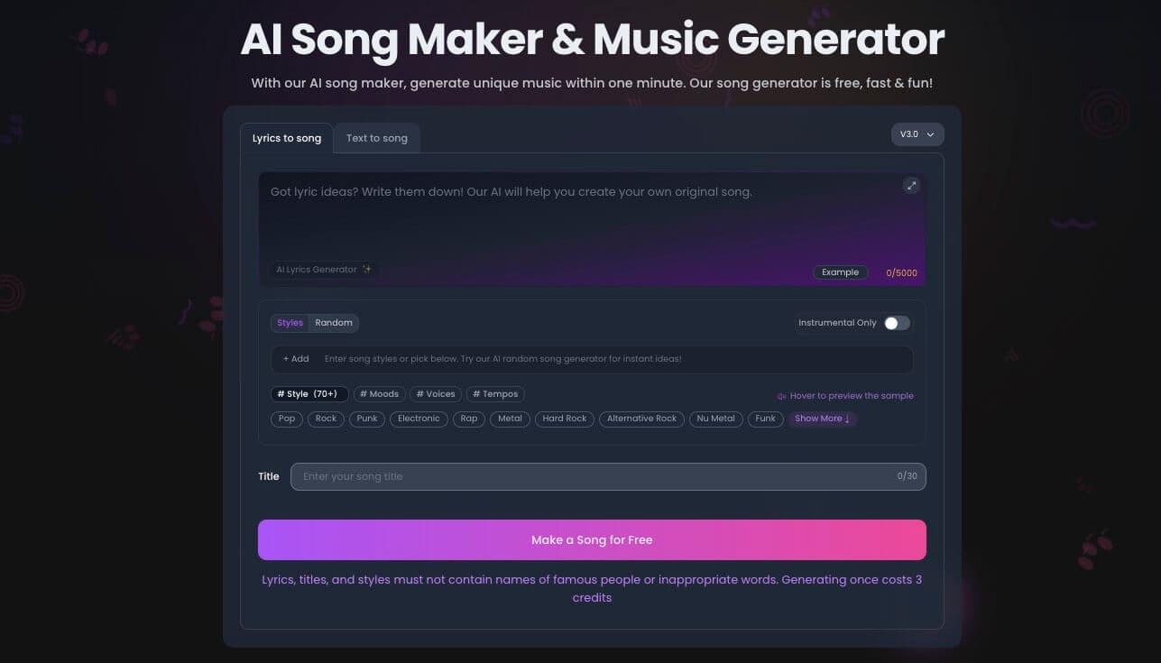AI Music & Song Generator V2(Advanced-Yearly)