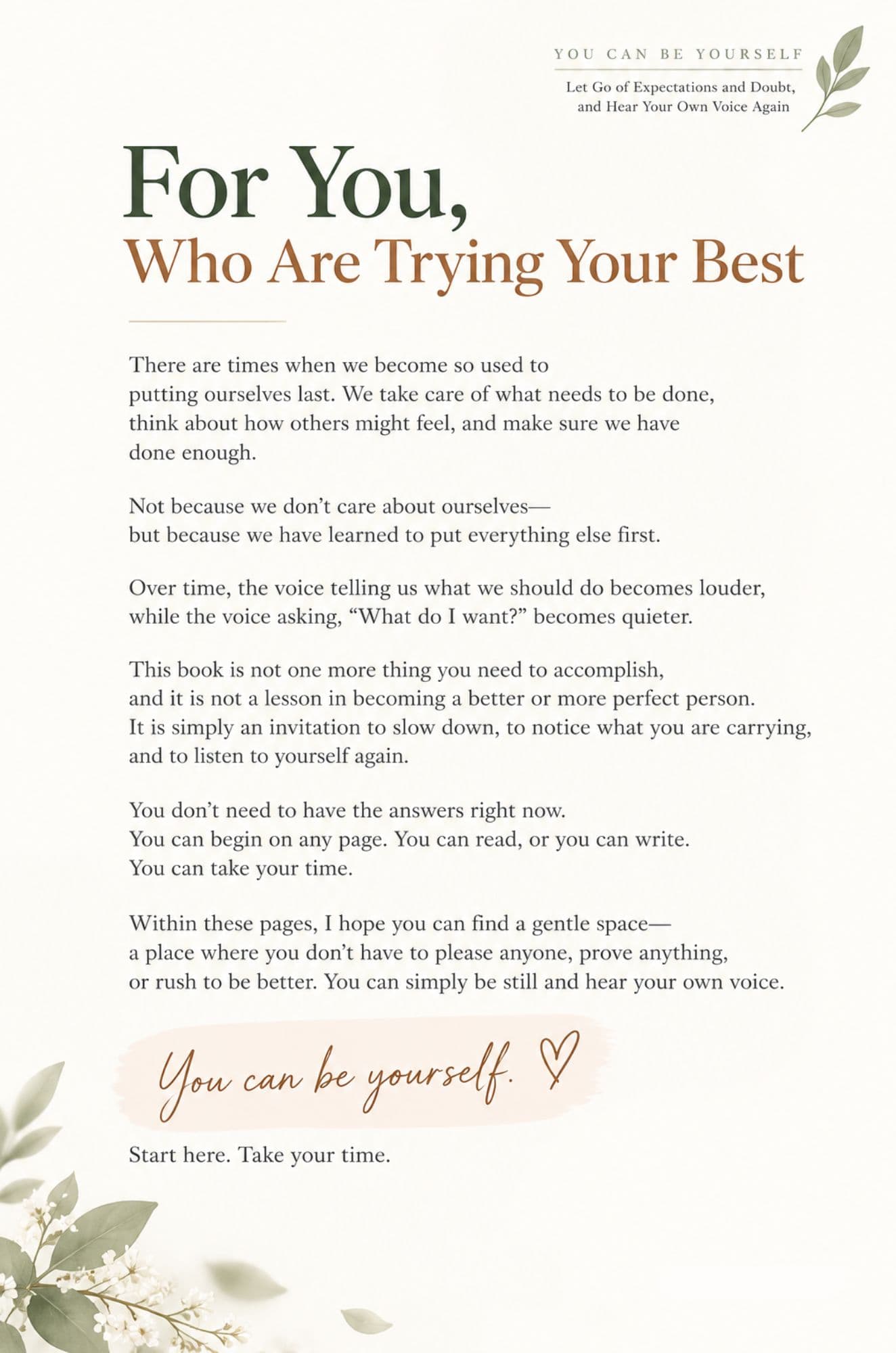 You Can Be Yourself