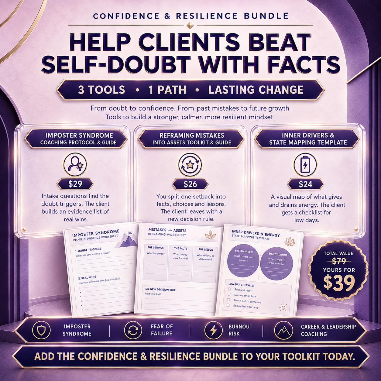 Confidence & Resilience Bundle: Help Clients Beat Self-Doubt with Facts