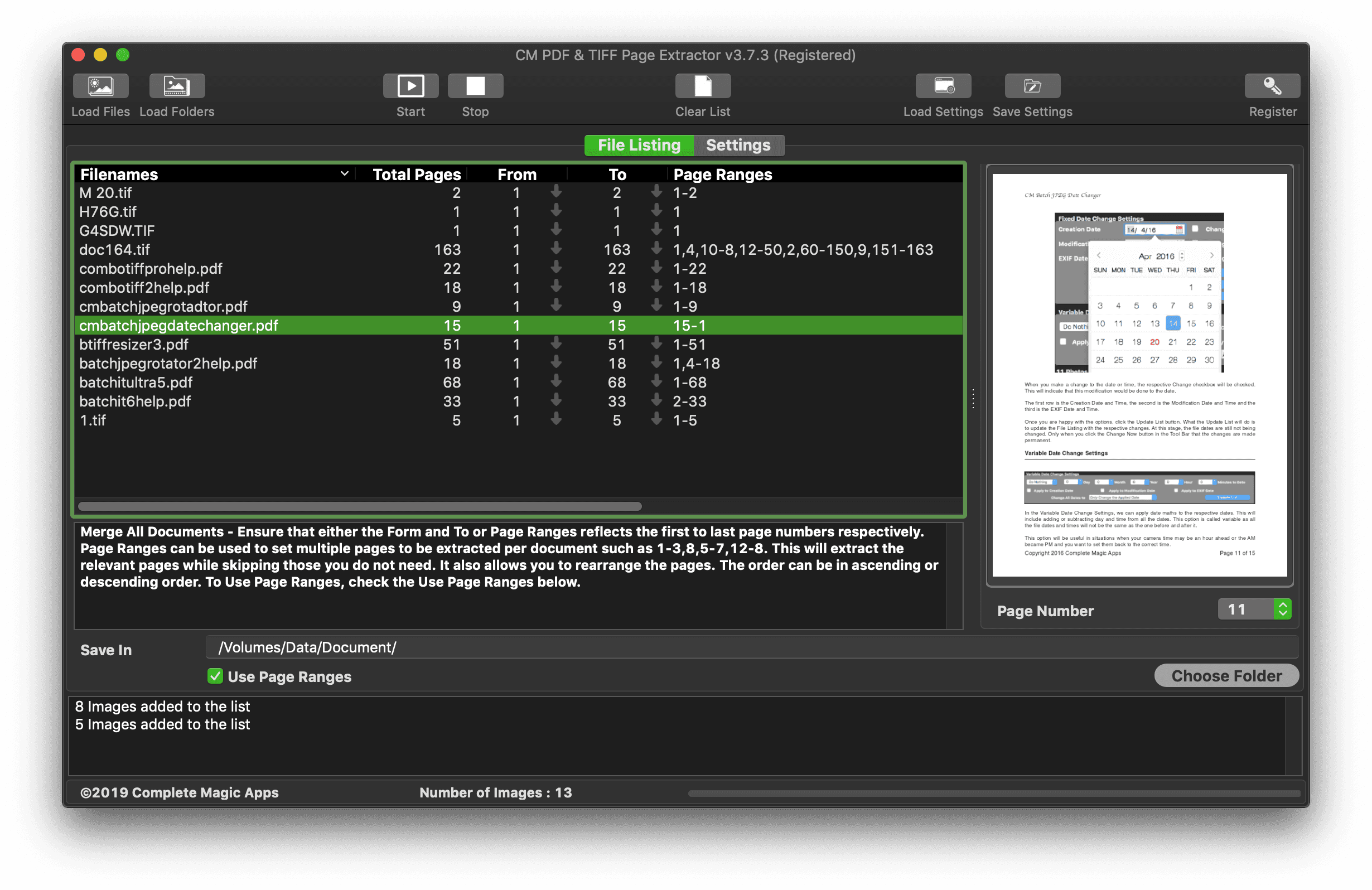 CM PDF & TIFF Page Extractor