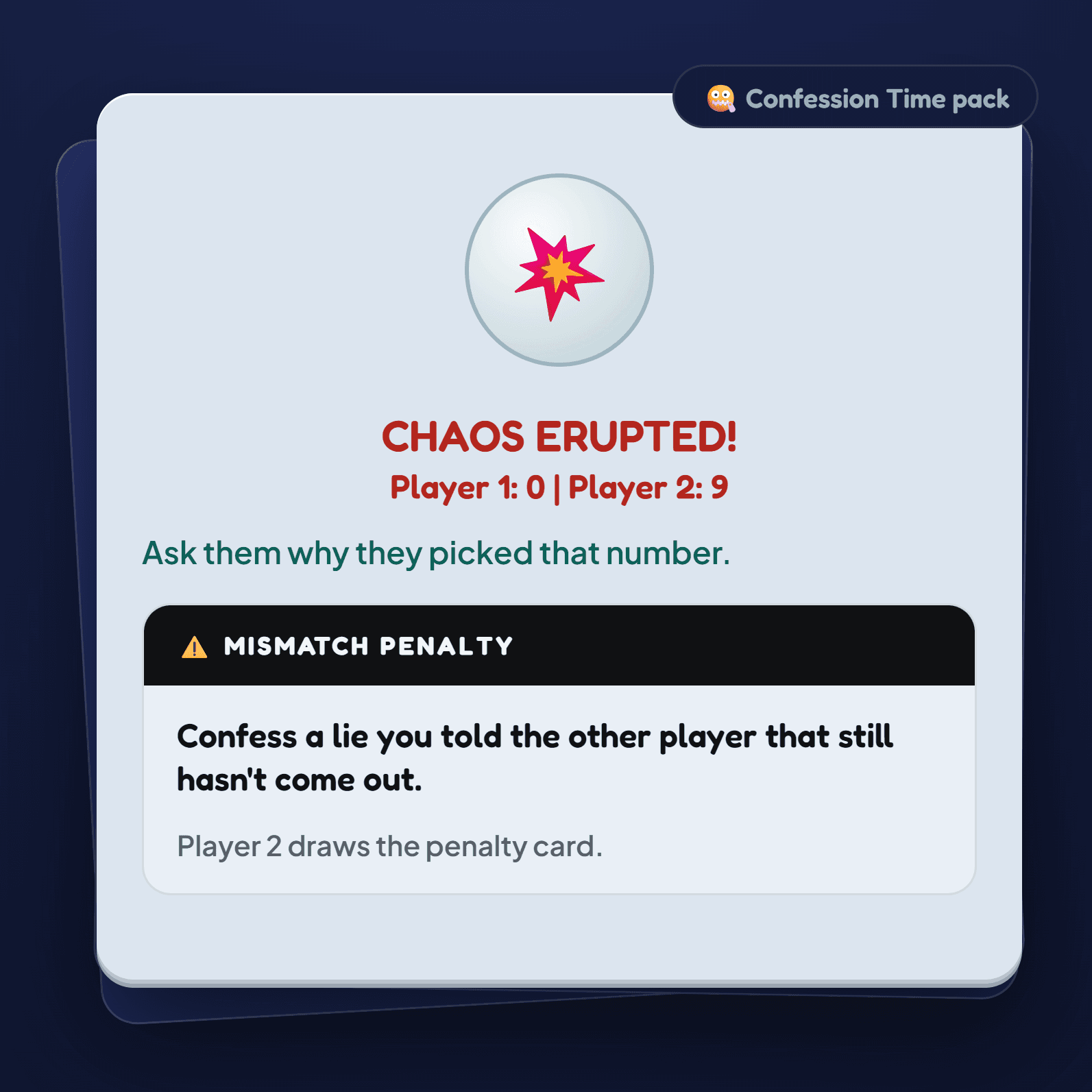 🤐 Confession Time – Penalty Card Pack