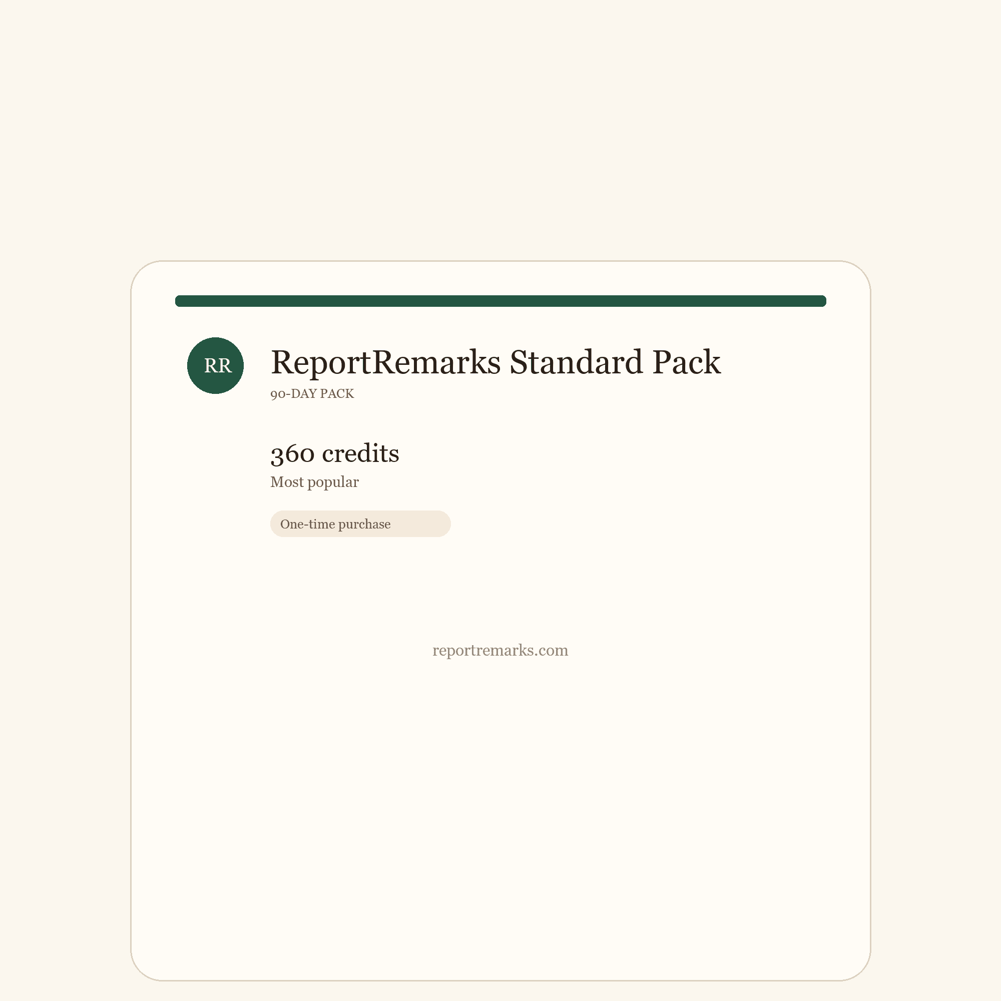 ReportRemarks Standard Pack