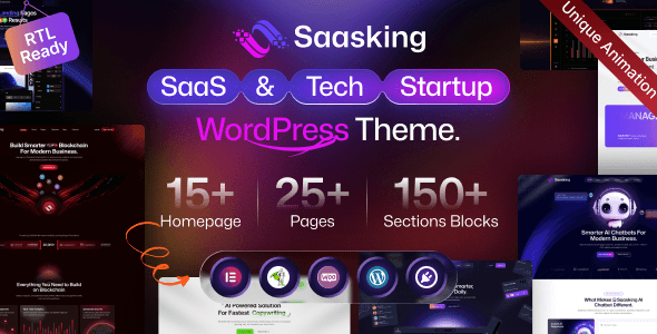 Saasking – SaaS & Tech Startup WordPress Theme