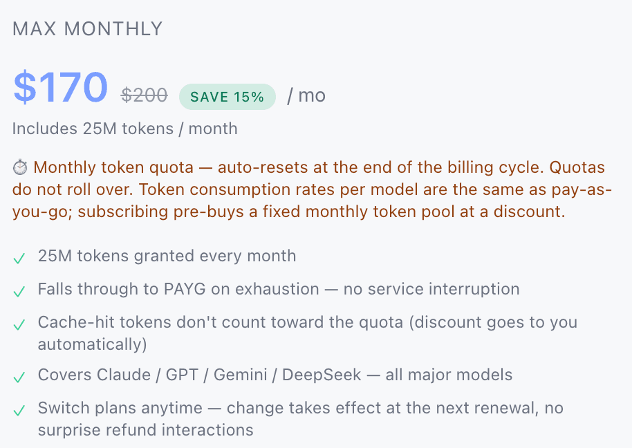 Velahub Max Plan — Monthly AI Tokens